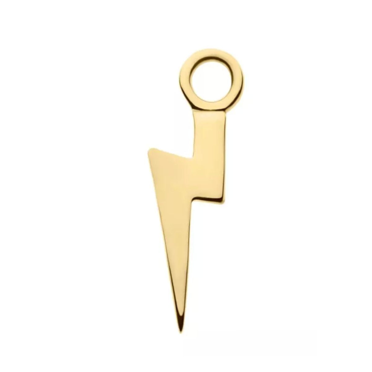 14K Gold Lightning Bolt Earring Charm