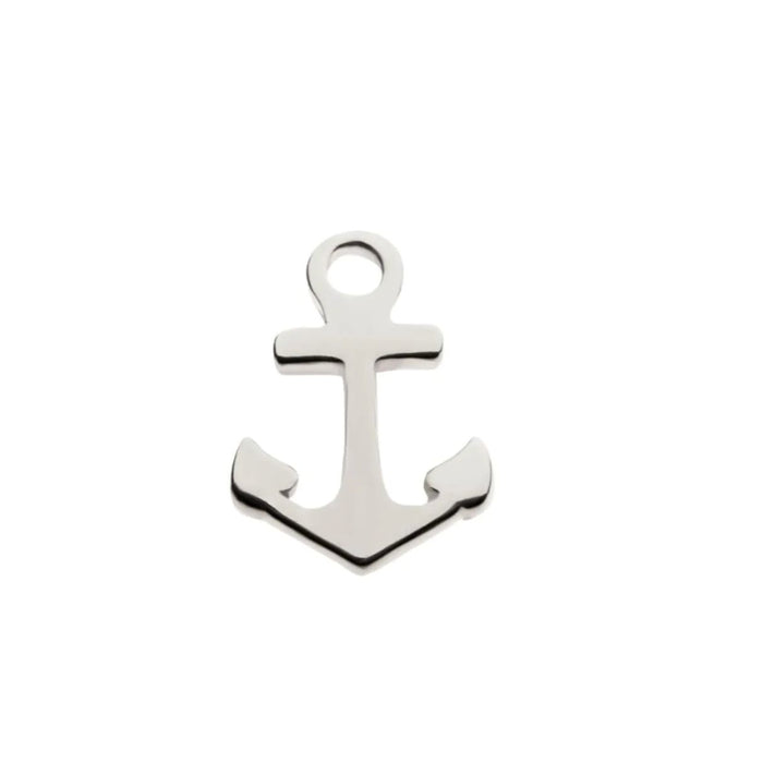 14K Gold Threadless Flat Back Anchor Earring with Titanium Backing