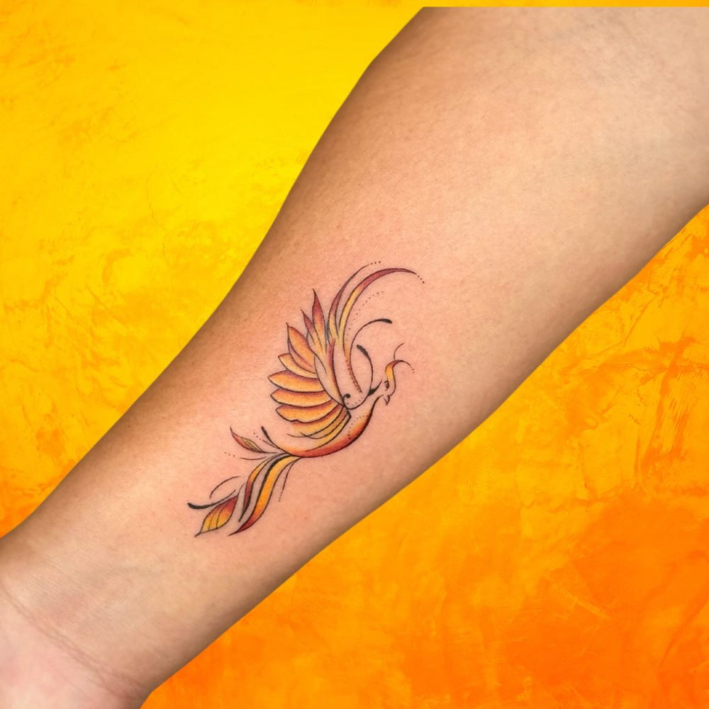 Fine Line Color Tattoo