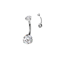 Titanium Internally Threaded Crystal Bellybutton Barbell