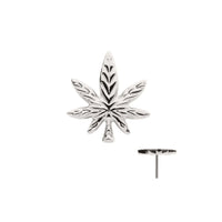 Titanium Push in Threadless Weed Leaf 420 Flat Back Earring