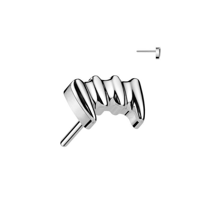 Titanium Threadless Flat Back Vampire Teeth Earring