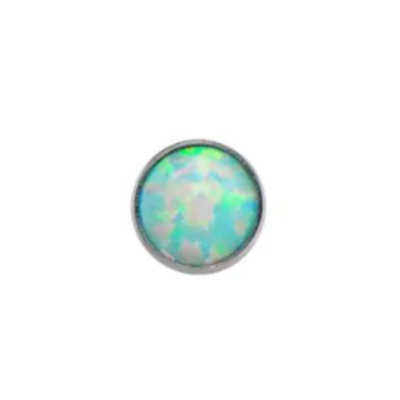 Titanium 14G 3mm Internally Threaded Green Opal Top