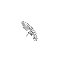 Titanium Threadless Feather Flat Back Earring