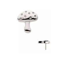 Titanium Threadless Push In Flat Back Mushroom Earring