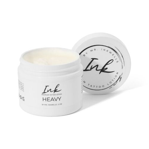 Ink Premium Tattoo Aftercare Lotion Heavy Best Tattoo Lotion for Aftercare open jar