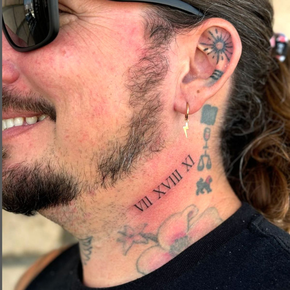 Script on Neck Tattoo