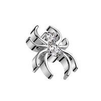 Titanium Threadless Push In Flat Back CZ Spider Earring