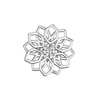 Titanium Threadless Push In Flat Back CZ Mandala Flower Earring