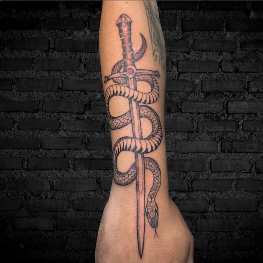 Snake and Dagger Tattoo