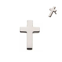 Titanium Threadless Cross Flat Back Earring