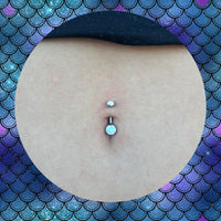 Titanium Internally Threaded Opal Bellybutton Barbell