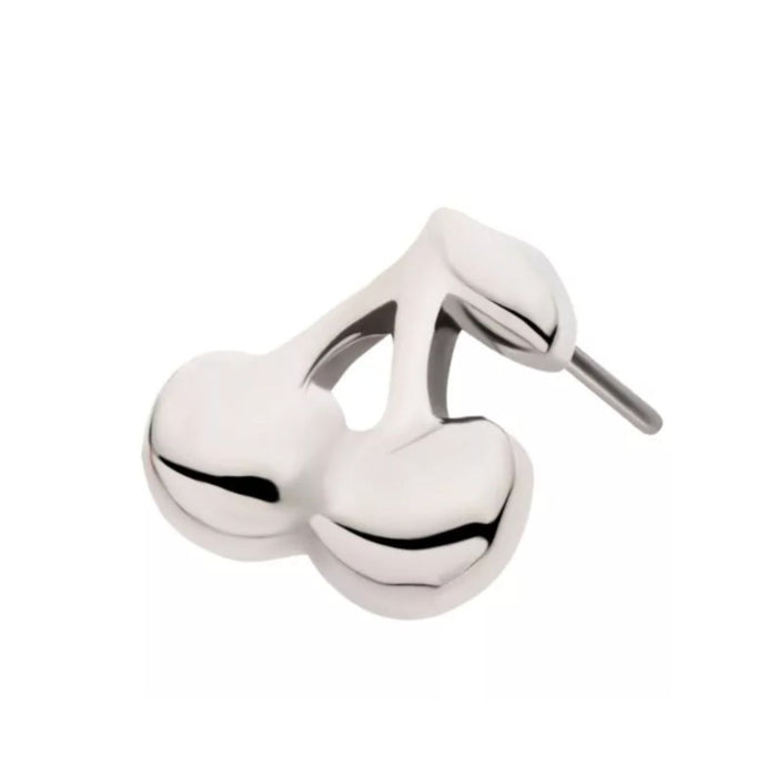 Titanium Threadless Cherry Flat Back Earring