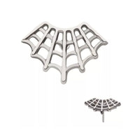 Titanium Threadless Spiderweb Flat Back Earring