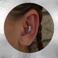 Titanium Threadless CZ Marquis Fan Flat Back Earring